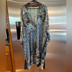 Johnny Was Blue and White Floral Kimono